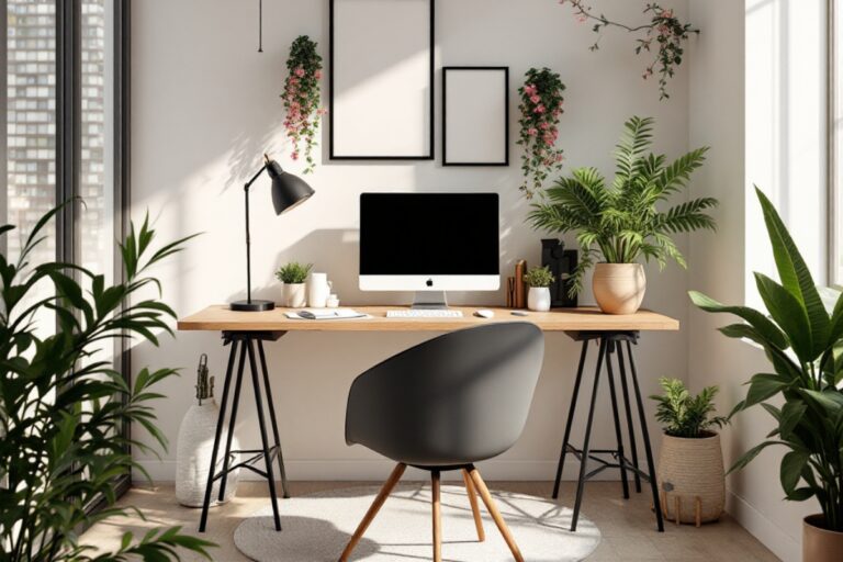 Dicas infalíveis para criar um home office produtivo, utilizando mobília adequada e elementos que favorecem a concentração e criatividade.
