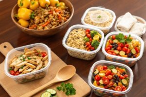 Receitas práticas de marmita fit, dicas de planejamento e economia para uma semana saudável e saborosa sem gastar muito tempo na cozinha.