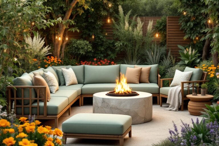 Explore as tendências de decoração de jardim, com foco em plantas nativas, mobiliário estiloso e iluminação criativa.